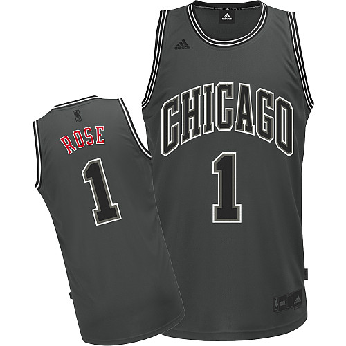  NBA Chicago Bulls 1 Derrick Rose Graystone II Fashion Swingman Jersey